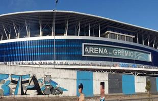 Ambiente na Arena antes da final da Copa do Brasil entre Grmio e Atltico