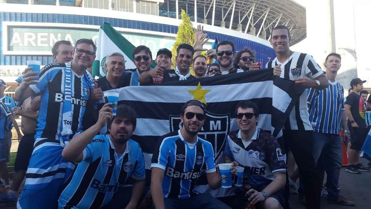 Ambiente na Arena antes da final da Copa do Brasil entre Grmio e Atltico