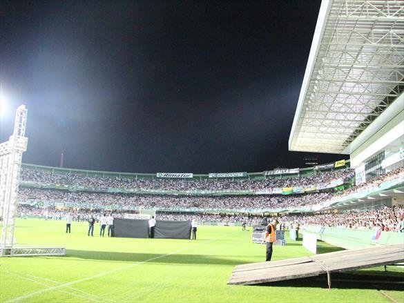 Na noite em que o Estdio Couto Pereira, em Curitiba, receberia a final da Copa Sul-Americana entre Atltico Nacional de Medelln e Chapecoense, torcedores da capital paranaense foram ao estdio rezar pelas vtimas do acidente areo na Colmbia. Ao todo, 71 pessoas morreram na queda do avio do clube catarinense