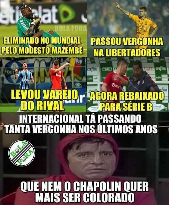 Confira os memes da queda do Internacional