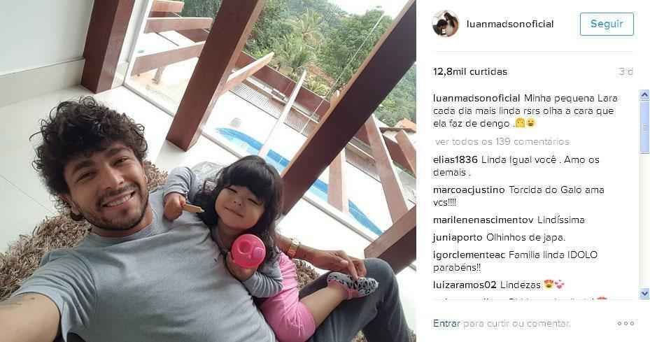 Luan curte a filha nas frias