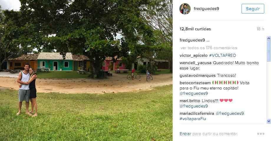 Fred desfruta da tranquilidade de Trancoso