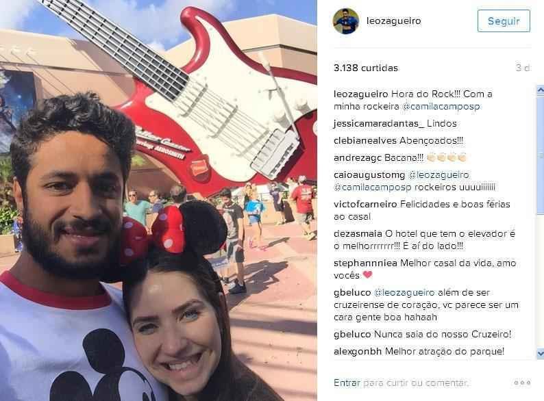 Leo e a esposa nas frias