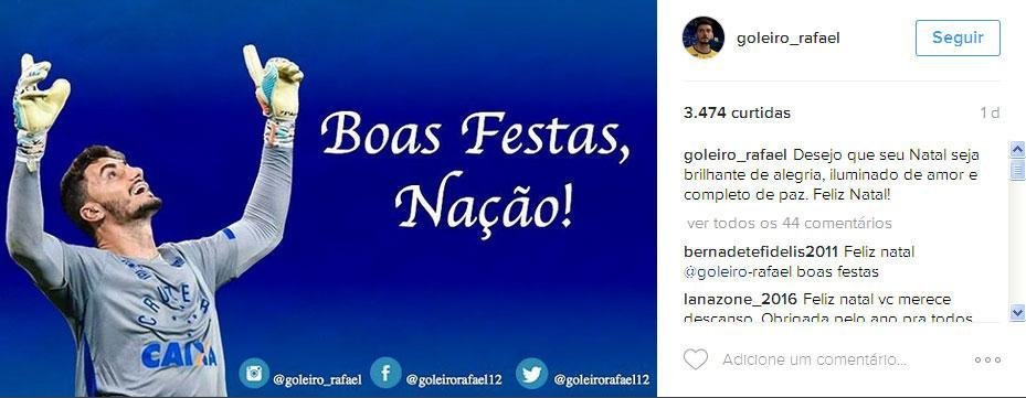 Rafael: 'Desejo que seu Natal seja brilhante de alegria, iluminado de amor e completo de paz. Feliz Natal!'