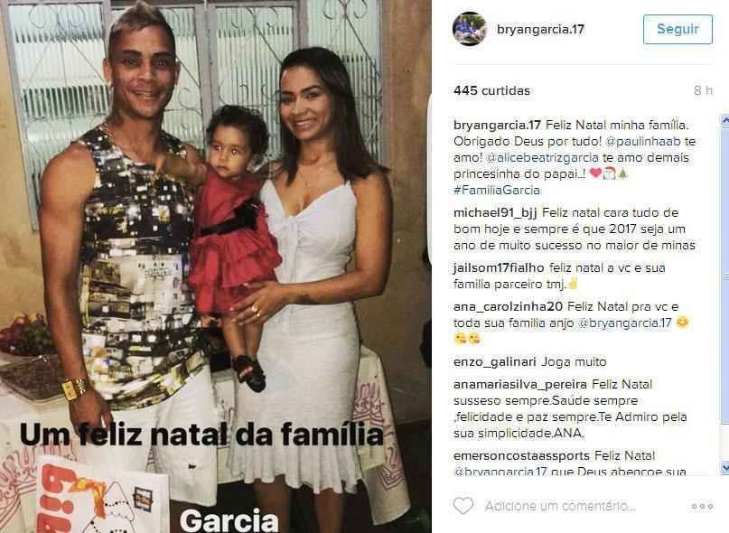 Bryan: 'Feliz Natal, minha famlia. Obrigado Deus por tudo!'