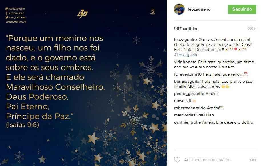 Leo: 'Que vocs tenham um natal cheio de alegria, paz e benos de Deus!! Feliz Natal, Deus abenoe!'
