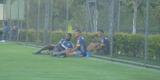 Thiago Neves acompanha treino do Cruzeiro na companhia de zagueiro Ded e de atacante Judivan