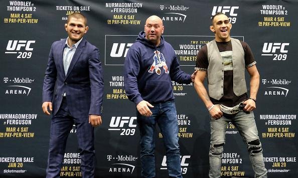 Khabib Nurmagomedov e Tony Ferguson, adversários pelo cinturão interino dos leves