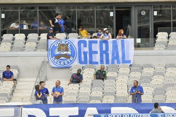 Fotos da torcida no jogo entre Cruzeiro e Tricordiano, pelo Campeonato Mineiro