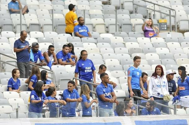 Fotos da torcida no jogo entre Cruzeiro e Tricordiano, pelo Campeonato Mineiro