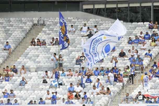 Fotos da torcida no jogo entre Cruzeiro e Tricordiano, pelo Campeonato Mineiro