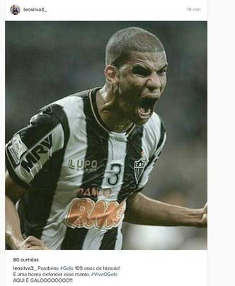 ' uma honra defender esse manto', publicou o heri do ttulo da Libertadores de 2012, Leonardo Silva