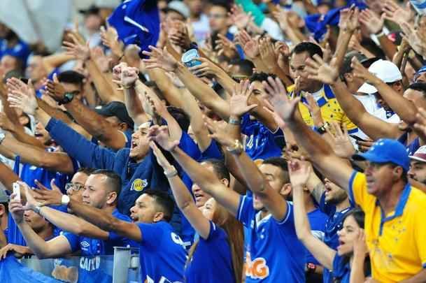 Imagens da torcida do Cruzeiro em jogo contra o So Paulo, pela Copa do Brasil, no Mineiro