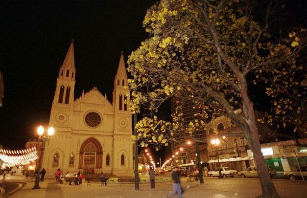 Catedral de Curitiba - A Catedral Baslica Menor de Nossa Senhora da Luz de Curitiba fica na Praa Tiradentes.  um dos mais importantes patrimnios culturais da cidade. Construda de 1876 a 1893, em estilo neogtico, segundo o projeto do arquiteto francs Alphone de Plas (Praa Tiradentes, 469)