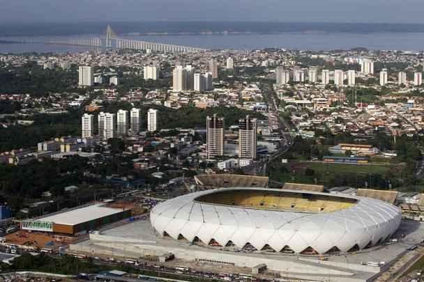 A bela Arena da Amaznia, palco de jogos da Copa do Mundo em Manaus