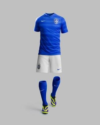 Uniformes da Seleo Brasileira, produzidos pela Nike, para a Copa do Mundo de 2014
