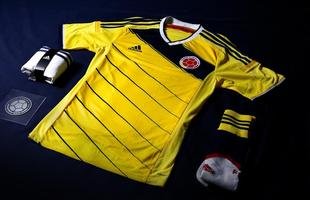 Uniforme da sele��o colombiana para a Copa do Mundo de 2014 foi fornecido pela Adidas