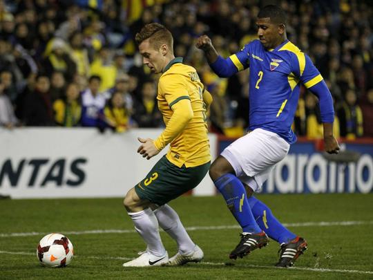 Uniformes do Equador, produzidos pela Marathon, para a Copa do Mundo de 2014
