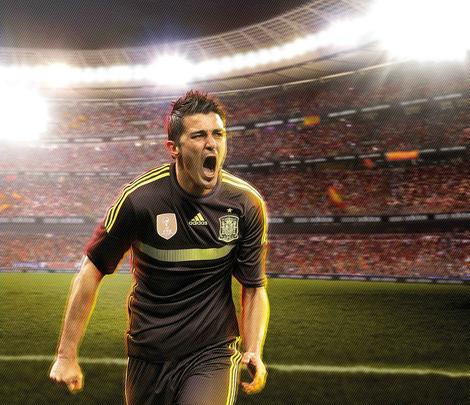 Uniformes da Espanha, produzidos pela Adidas, para a Copa do Mundo de 2014