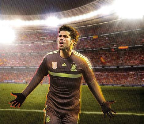 Uniformes da Espanha, produzidos pela Adidas, para a Copa do Mundo de 2014