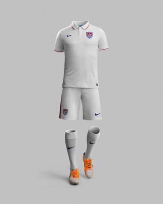 Uniformes dos Estados Unidos, confeccionados pela Nike, para a Copa do Mundo de 2014