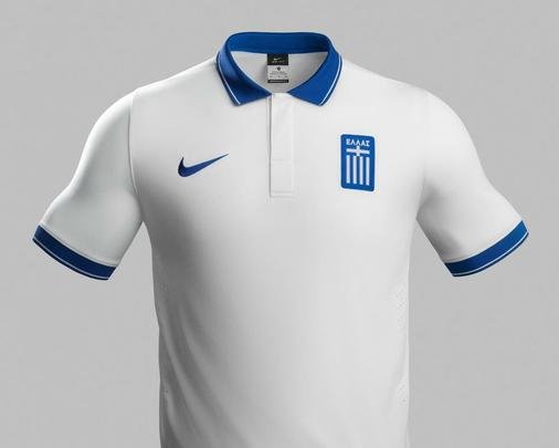 Uniformes da Grcia, produzidos pela Nike, para a Copa do Mundo de 2014