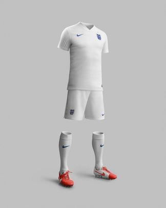 Uniformes da Inglaterra, produzidos pela Nike, para a Copa do Mundo de 2014