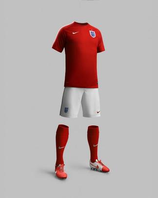 Uniformes da Inglaterra, produzidos pela Nike, para a Copa do Mundo de 2014