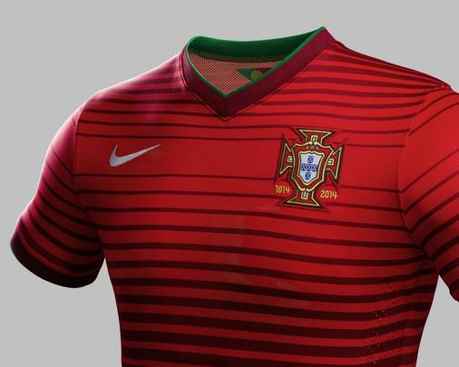 Uniformes de Portugal, produzidos pela Nike, para a Copa do Mundo de 2014