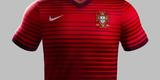 Uniformes de Portugal, produzidos pela Nike, para a Copa do Mundo de 2014