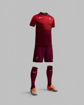 Uniformes de Portugal, produzidos pela Nike, para a Copa do Mundo de 2014