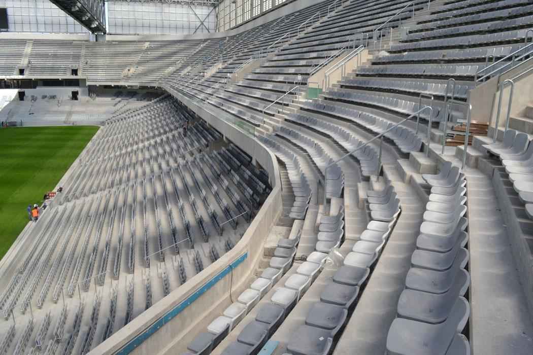 Imagens divulgadas pela Arena CAP em 7 de maio mostram evoluo das obras na Arena