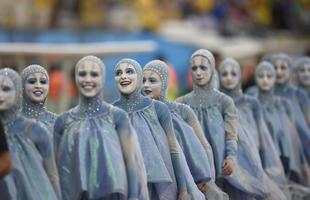 Imagens da cerimnia de abertura da Copa do Mundo de 2014, na Arena Corinthians, em So Paulo