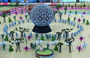 Imagens da cerimnia de abertura da Copa do Mundo de 2014, na Arena Corinthians, em So Paulo