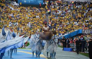 Imagens da cerimnia de abertura da Copa do Mundo de 2014, na Arena Corinthians, em So Paulo