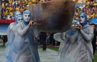 Imagens da cerimnia de abertura da Copa do Mundo de 2014, na Arena Corinthians, em So Paulo