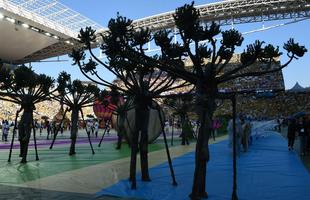 Imagens da cerimnia de abertura da Copa do Mundo de 2014, na Arena Corinthians, em So Paulo