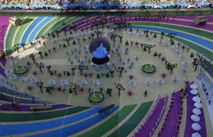 Imagens da cerimnia de abertura da Copa do Mundo de 2014, na Arena Corinthians, em So Paulo