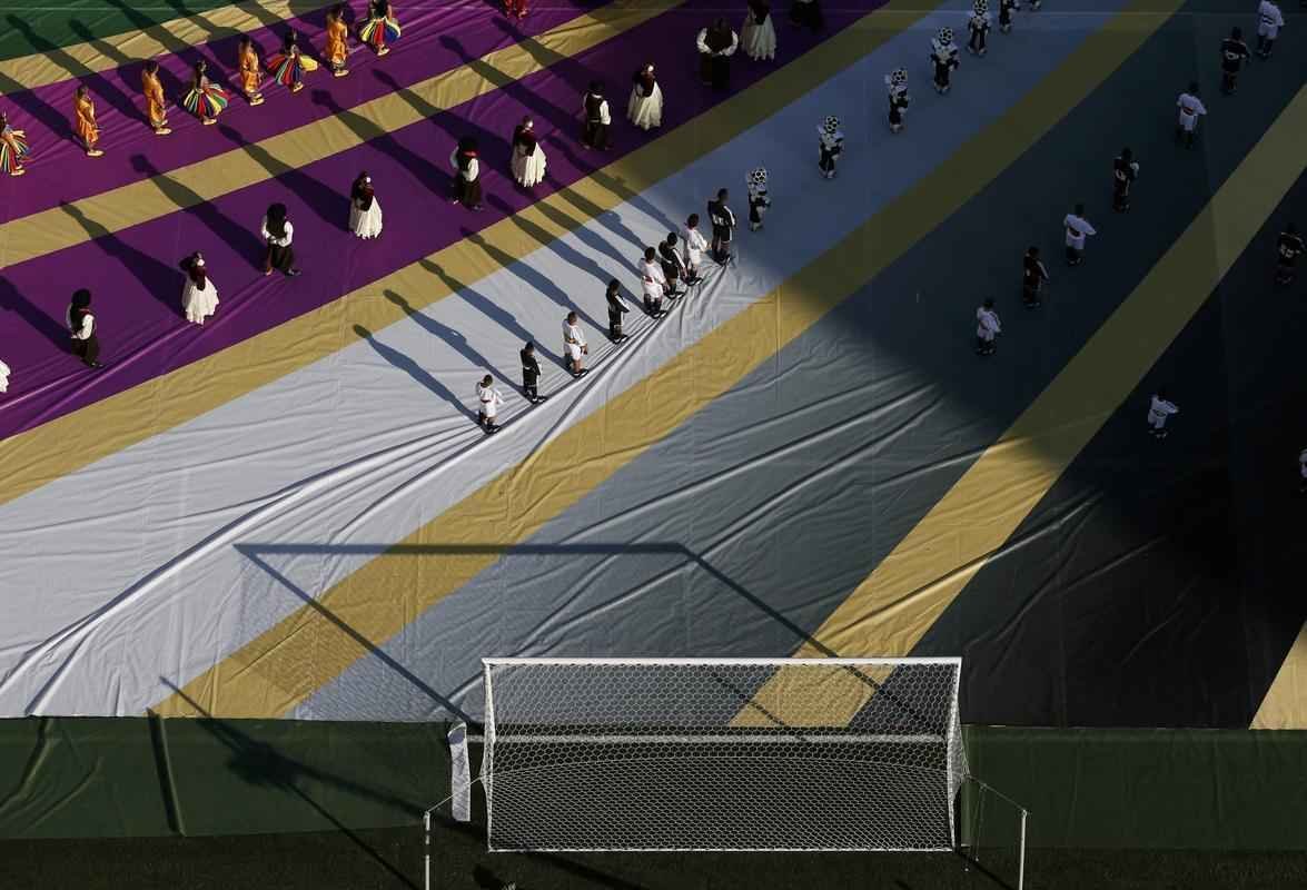 Imagens da cerimnia de abertura da Copa do Mundo de 2014, na Arena Corinthians, em So Paulo
