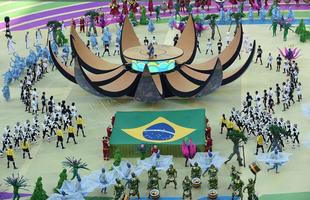 Imagens da cerimnia de abertura da Copa do Mundo de 2014, na Arena Corinthians, em So Paulo