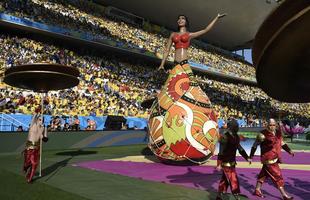 Imagens da cerimnia de abertura da Copa do Mundo de 2014, na Arena Corinthians, em So Paulo