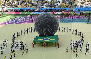 Imagens da cerimnia de abertura da Copa do Mundo de 2014, na Arena Corinthians, em So Paulo