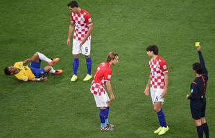 Lances de Brasil e Crocia, na Arena Itaquero, pela partida de abertura da Copa do Mundo