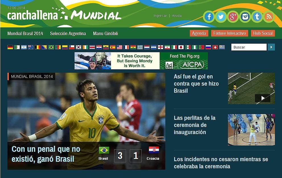 O argentino La Nacin, assim como o compatriota Ol, lembra do gol da virada brasileira, marcado aps um pnalti duvidoso