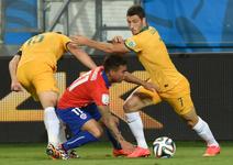 Imagens do confronto entre Chile e Austrlia pelo Grupo B da Copa do Mundo