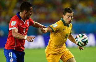 Imagens do jogo entre Chile e Austrlia, pelo Grupo B da Copa do Mundo, na Arena Pantanal, em Cuiab