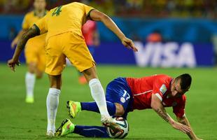 Imagens do jogo entre Chile e Austrlia, pelo Grupo B da Copa do Mundo, na Arena Pantanal, em Cuiab