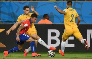 Imagens do jogo entre Chile e Austrlia, pelo Grupo B da Copa do Mundo, na Arena Pantanal, em Cuiab