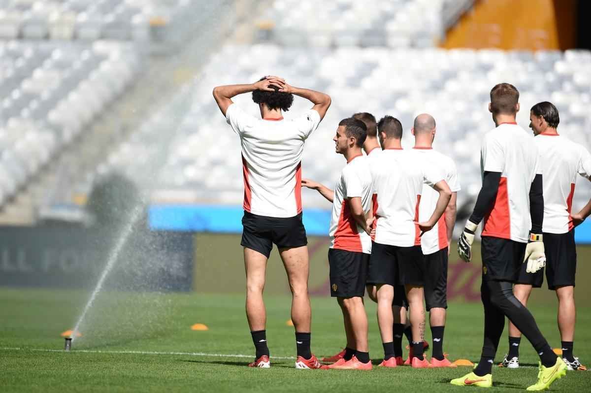 Sele��o Belga treina no Mineir�o, palco do duelo contra Arg�lia, pelo Grupo H da Copa