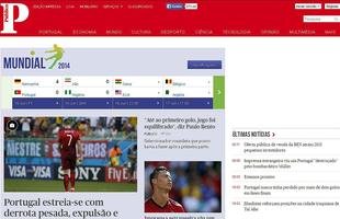 A desola��o de Cristiano Ronaldo tamb�m ganhou destaque no 'P�blico', de Potugal